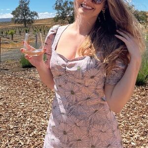 Wayf Black and Pink Floral Dress